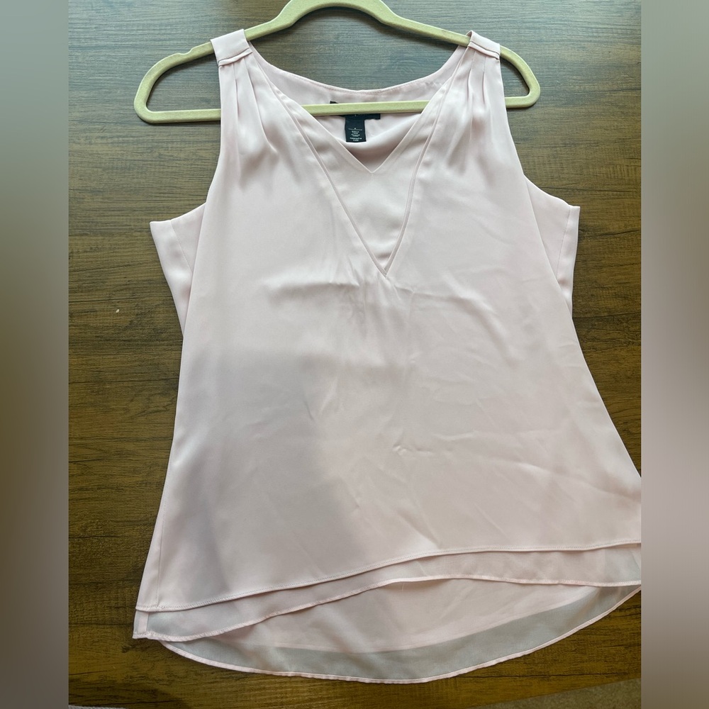 White House Black Market Light Pink Tank Blouse